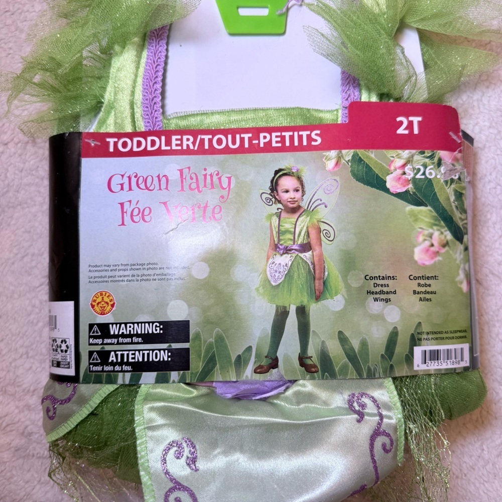 Green Fairy Toddler Costume 2T - Picture 2 of 4